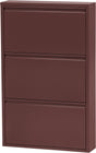 Woood sabine 3-vaks schoenenkast - metaal - bordeauxrood - 103x66x16