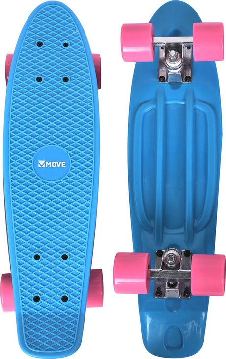 Move Cruiser Skateboard – Old School Retro Board 22 Himmelblau – Blau – 55 cm