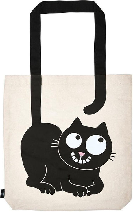Markenloser Baumwollbeutel mit der Katze „Carry Me“, groß, 39 x 42 cm