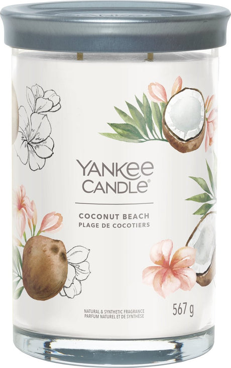 Yankee Candle – Coconut Beach Duftkerze im großen Glas – 100 Brennstunden – zwei Dochte