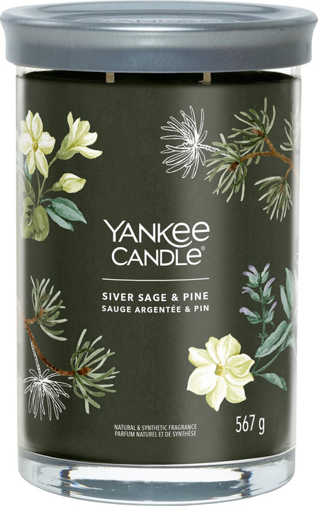 Yankee candle - silver sage pine large tumbler geurkaars - 100 branduren - twee lonten