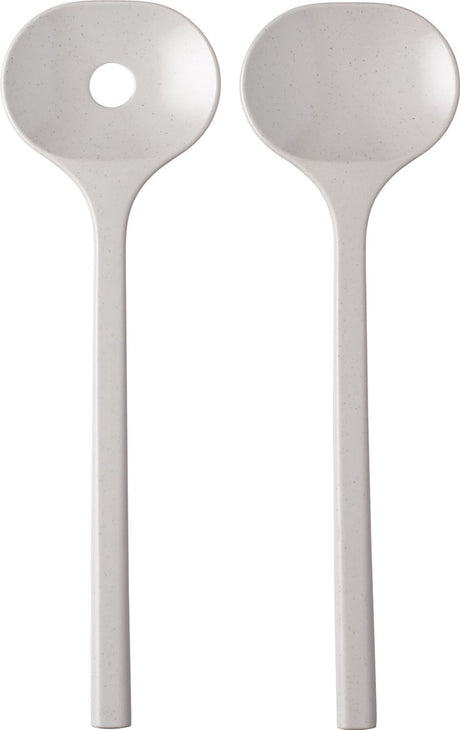 Mepal bloom saladebestek - 2-delig - pebble white - licht grijs