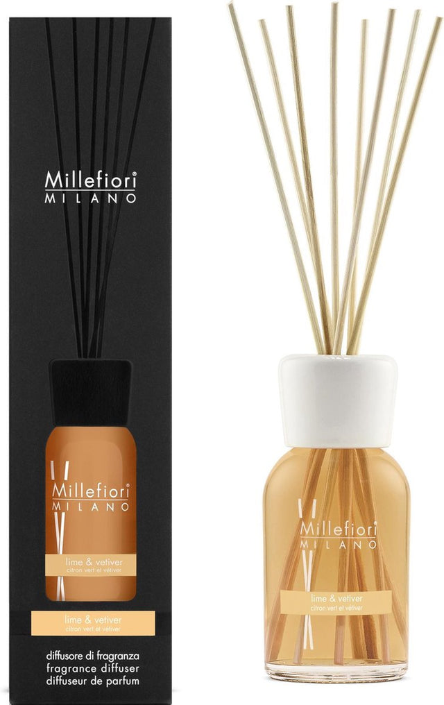 Millefiori milano geurstokjes 250 ml - lime vetiver