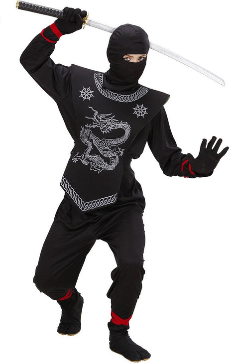 Finidi Ninja Anzug Kinder Kesio Schwarz