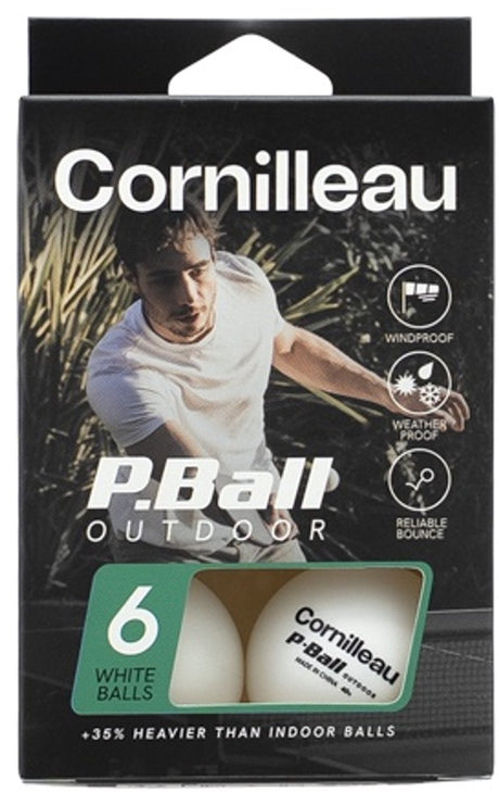 Cornilleau Tischtennisbälle für den Außenbereich, extrem langlebig, 6 Stück