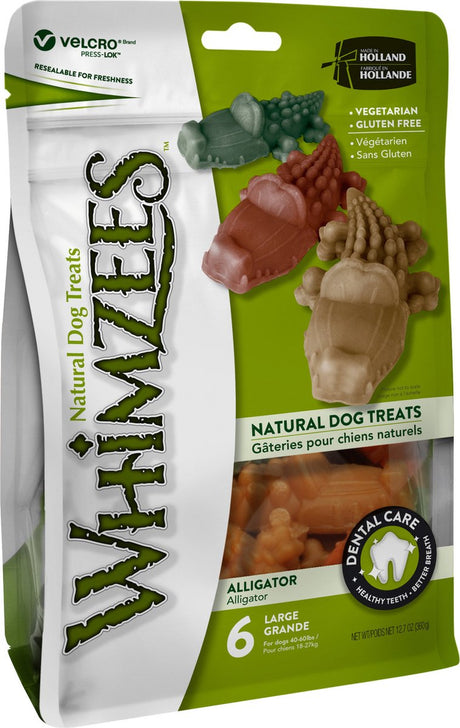 Whimzees Krokodil l – Kausnacks – Hund – 11,7 cm – 6 Stück