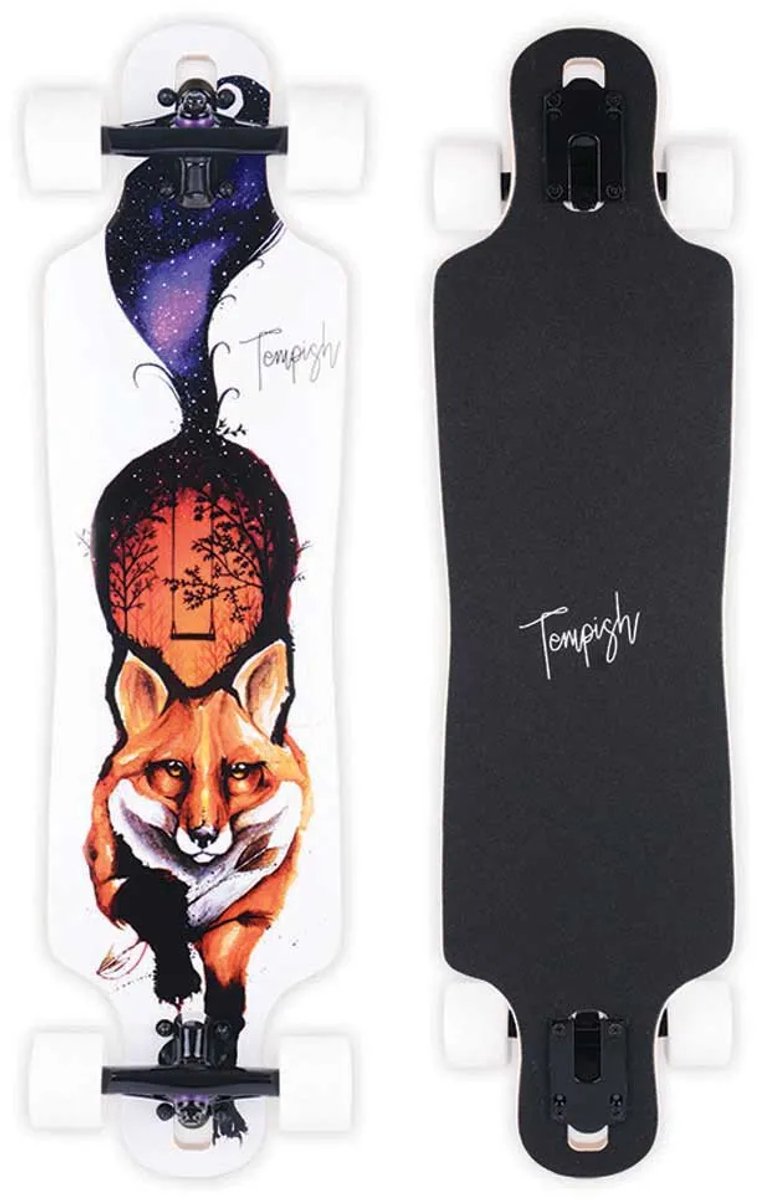 Tempish Longboard Fox 82,5x21,5 cm Holz weiß schwarz