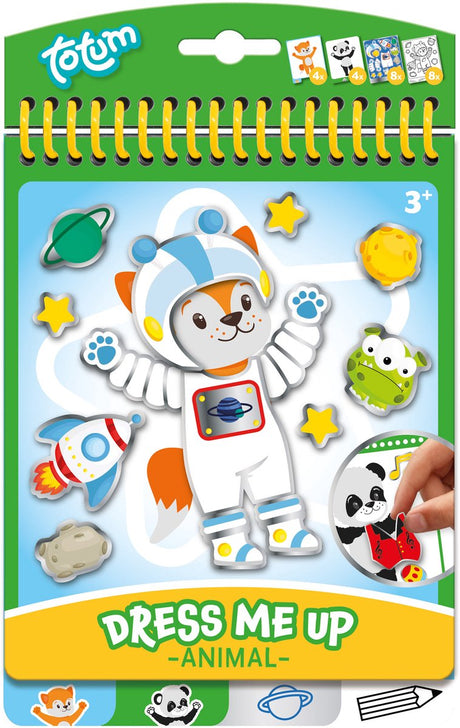 Totum Ankleidebuch Dress me up Animals – Stickerbuch – Malbuch – Panda und Fuchs – 24-teilig – Kinderspielzeug – Basteln – für Mädchen und Jungen – auch für Kleinkinder – ab 3 Jahren