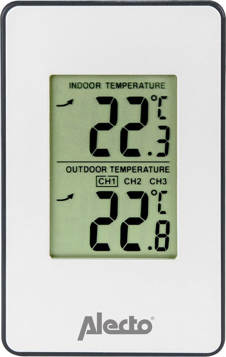 Alecto ws-1050 – professionelle Wetterstation mit kabellosem Außensensor – weiß schwarz