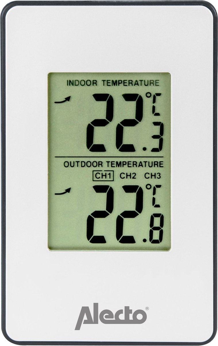 Alecto ws-1050 – professionelle Wetterstation mit kabellosem Außensensor – weiß schwarz