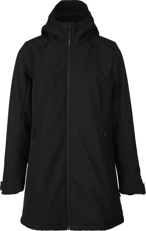 Brunotti melle dames long softshell jas - zwart - xl