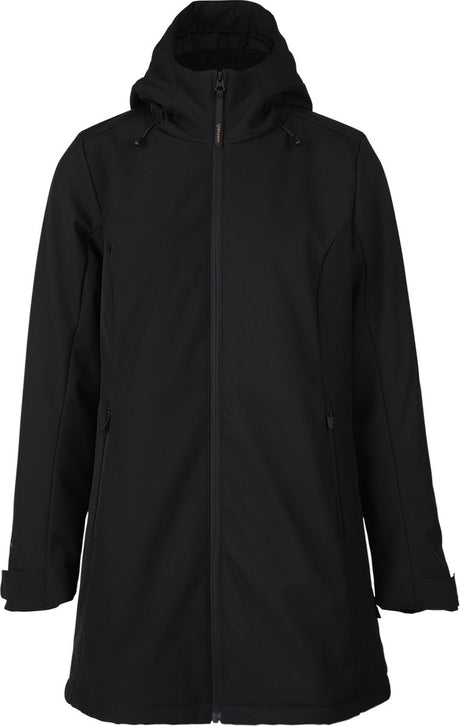 Brunotti melle dames long softshell jas - zwart - l