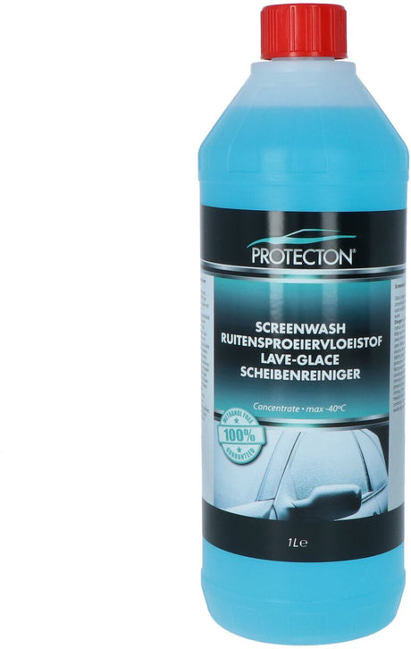 Protecton Scheibenwaschflüssigkeit - Konzentrat - verhindert das Einfrieren der Scheibenwaschanlage - bis -40° C - Glykol gegen Wiedereinfrieren - 1 Liter