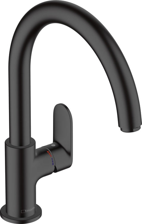 Hansgrohe Lackmischung M35 – Küchenmischbatterie – Einhebelbedienung – Größe 210 mm – schwenkbarer Auslauf – 1 Strahlfunktion – mattschwarz