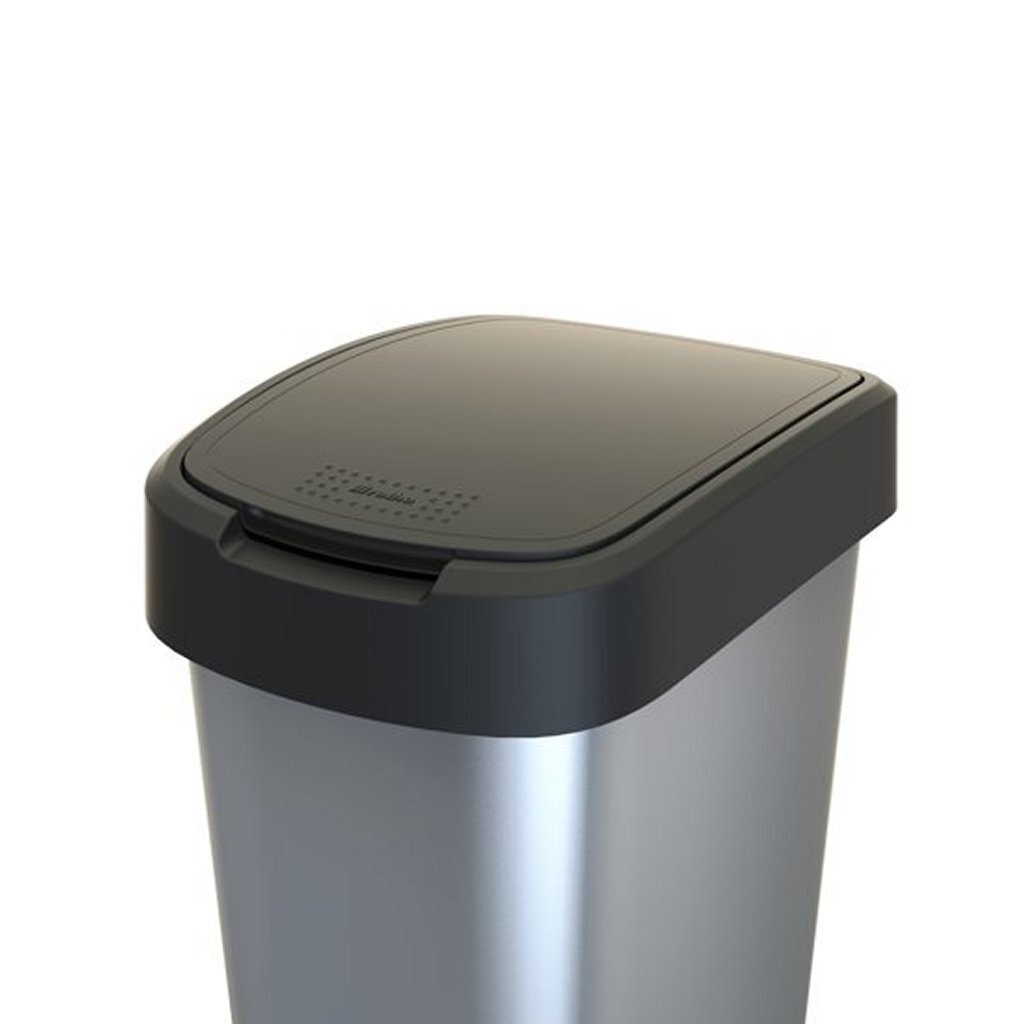 Rotho Twist Abfallbehälter 50l silbermetallic