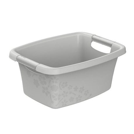Rotho Blumen Wäschekorb 12l Cool Grey