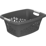 Rotho Blumen Wäschekorb 25l Anthrazit
