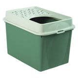 Rotho Eco Berty Katzentoilette mit oberem Eingang, grüner Sand