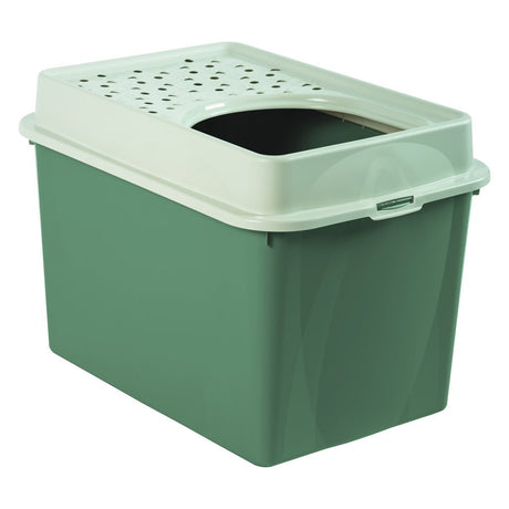 Rotho Eco Berty Katzentoilette mit oberem Eingang, grüner Sand