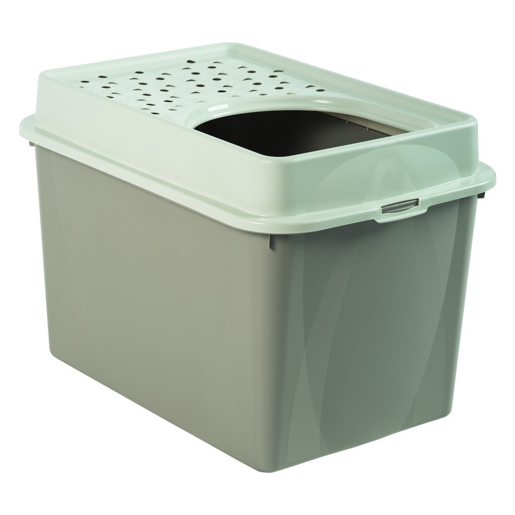 Rotho Eco Berty Katzentoilette mit oberem Eingang, Cappuccino-Sand