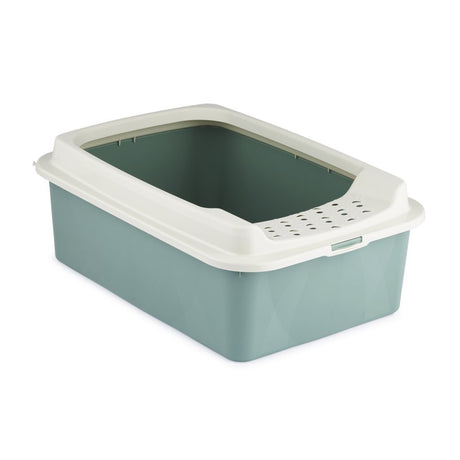Rotho Eco Bonnie Katzentoilette mit oberem Eingang in grünem Sand