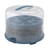 Rotho Fresh Cake Box XL + Cupcake-Halter 35,5x34,5x26 cm Horizontblau transparent