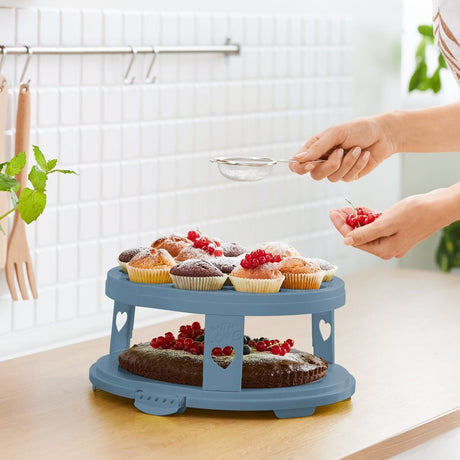 Rotho Fresh Cake Box XL mit Tabletts – BPA-frei – mit verschließbaren Clips – auch für Cupcakes geeignet, dank Griff leicht zu tragen