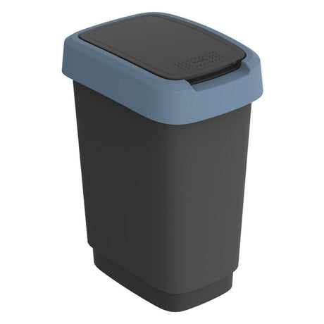 Rotho Twist Abfallbehälter 10l Horizontblau Anthrazit