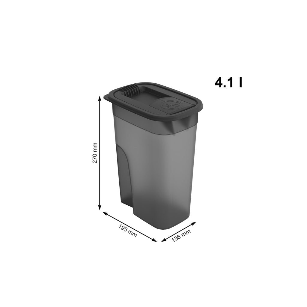 Rotho Flo Tierfutterbehälter 4,1l anthrazit transparent