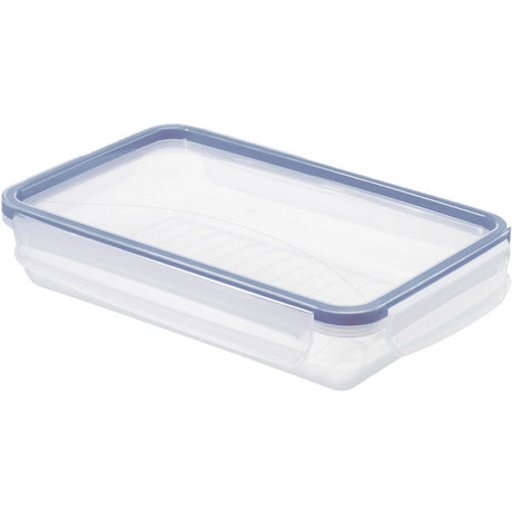 Rotho Clic Lock Kühlschrank-Aufbewahrungsbox 1l flach Horizont blau transparent