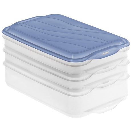 Rotho rondo vleeswarendoos 2x0.75l 1x1.35l horizon blauw transparant