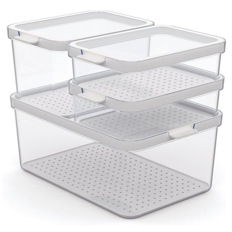 Rotho Cauma Set Kühlschrank Organizer 4,65l + 2,15l + 2x 1,2l transparent