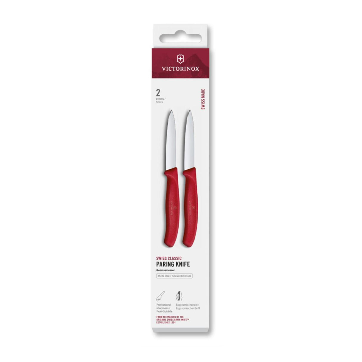 Victorinox Schälmesser 2 Stk. glatt 8cm rot