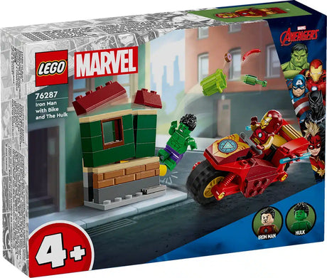 Lego Superhelden 76287 Iron Man mit Motorrad und Hulk