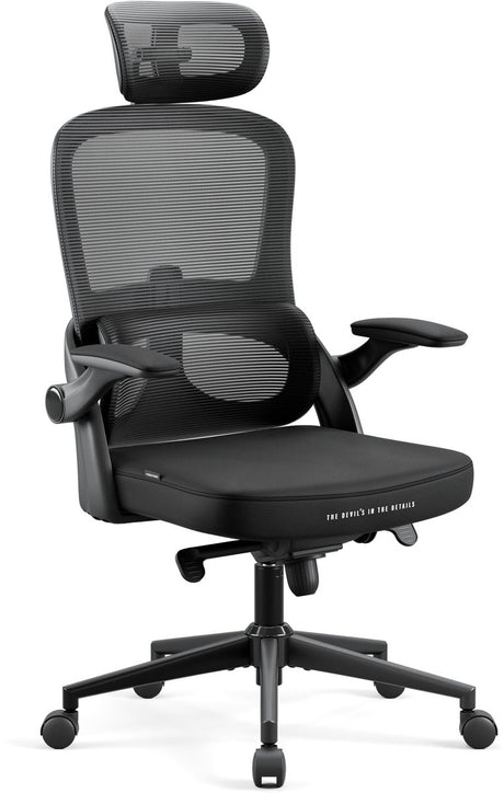 Diablo chairs - bureaustoel v-light - ergonomische bureaustoel verstelbaar - zwart