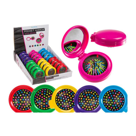 Ootb Taschenspiegel mit integrierter Bürste ã˜7cm