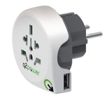 Q2 Power 1.100110 Reiseadapter Welt-zu-Europa USB geerdet