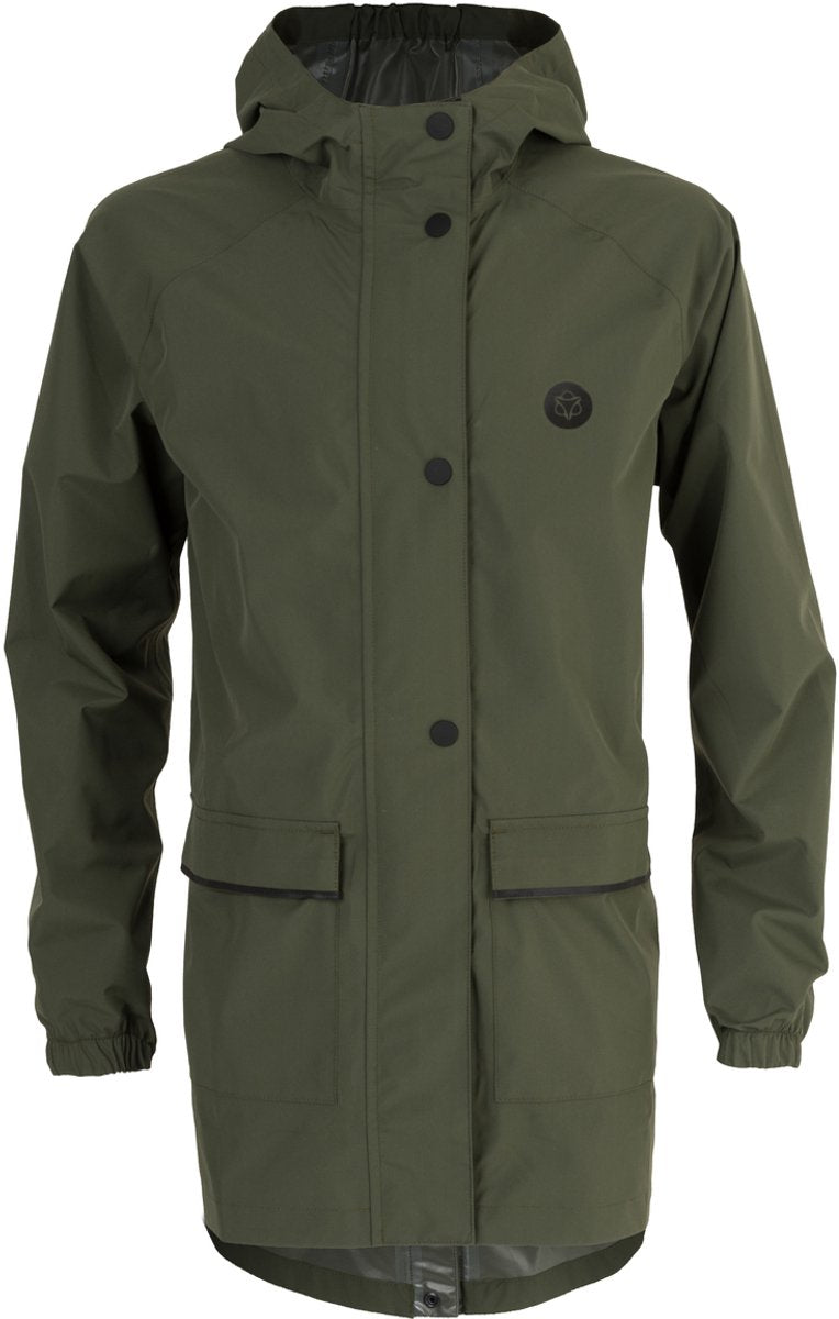 Agu go parka kids regenjas essential - groen - 164 - meisjes jongens - waterdicht ademend