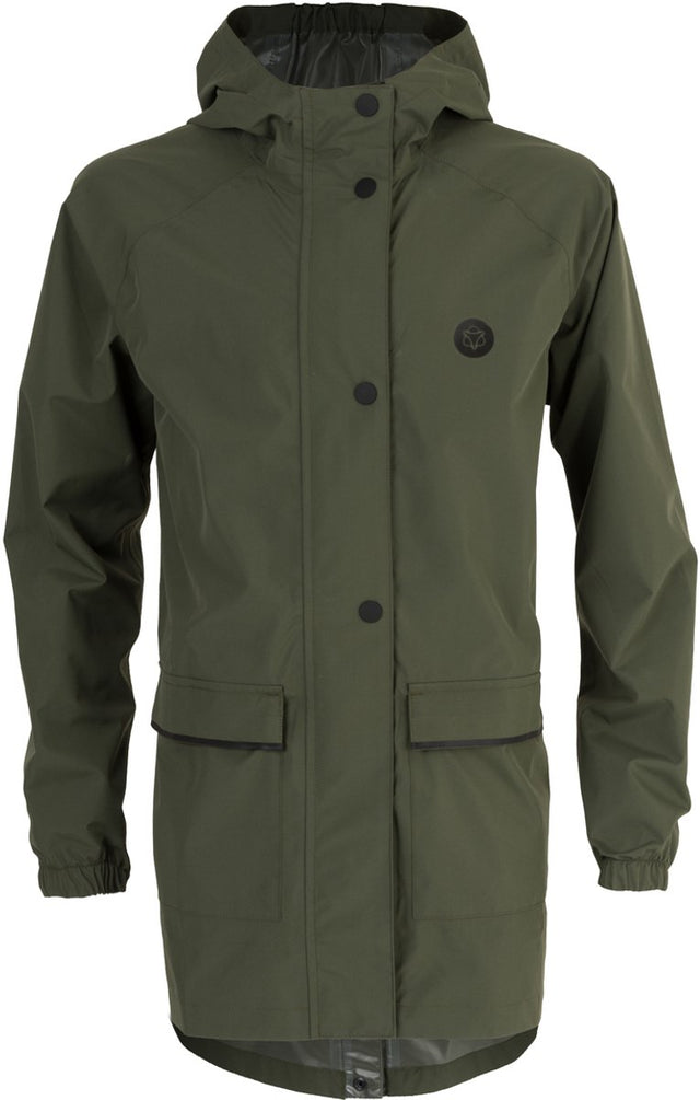 Agu go parka kids regenjas essential - groen - 164 - meisjes jongens - waterdicht ademend