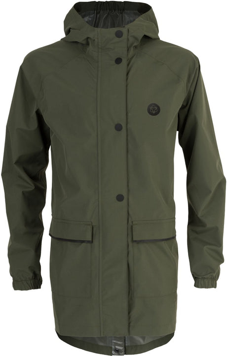 Agu go parka kids regenjas essential - groen - 152 - meisjes jongens - waterdicht ademend