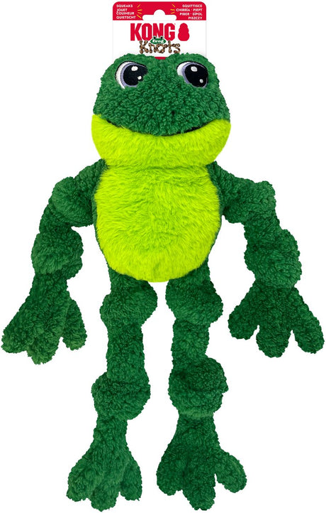 Kong knots frog groene knuffel voor honden 46cm