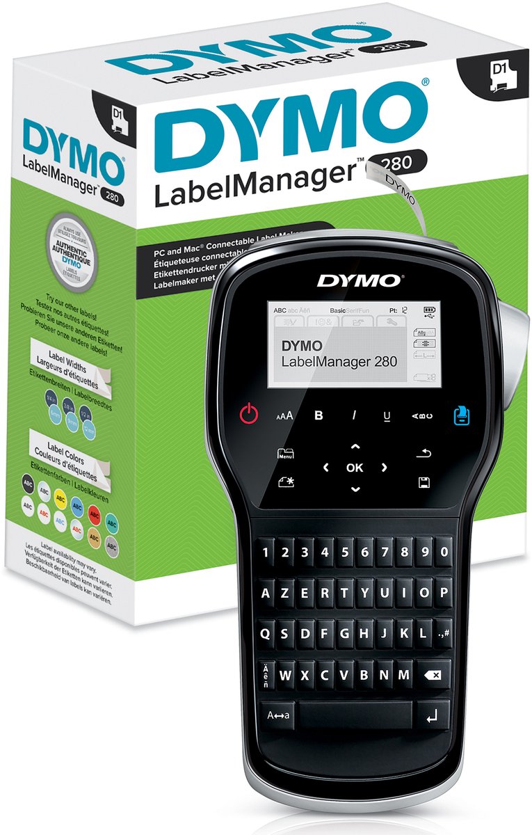 Dymo Etikettenmanager LM280 S0968950 102x205x57mm Schwarz Silber