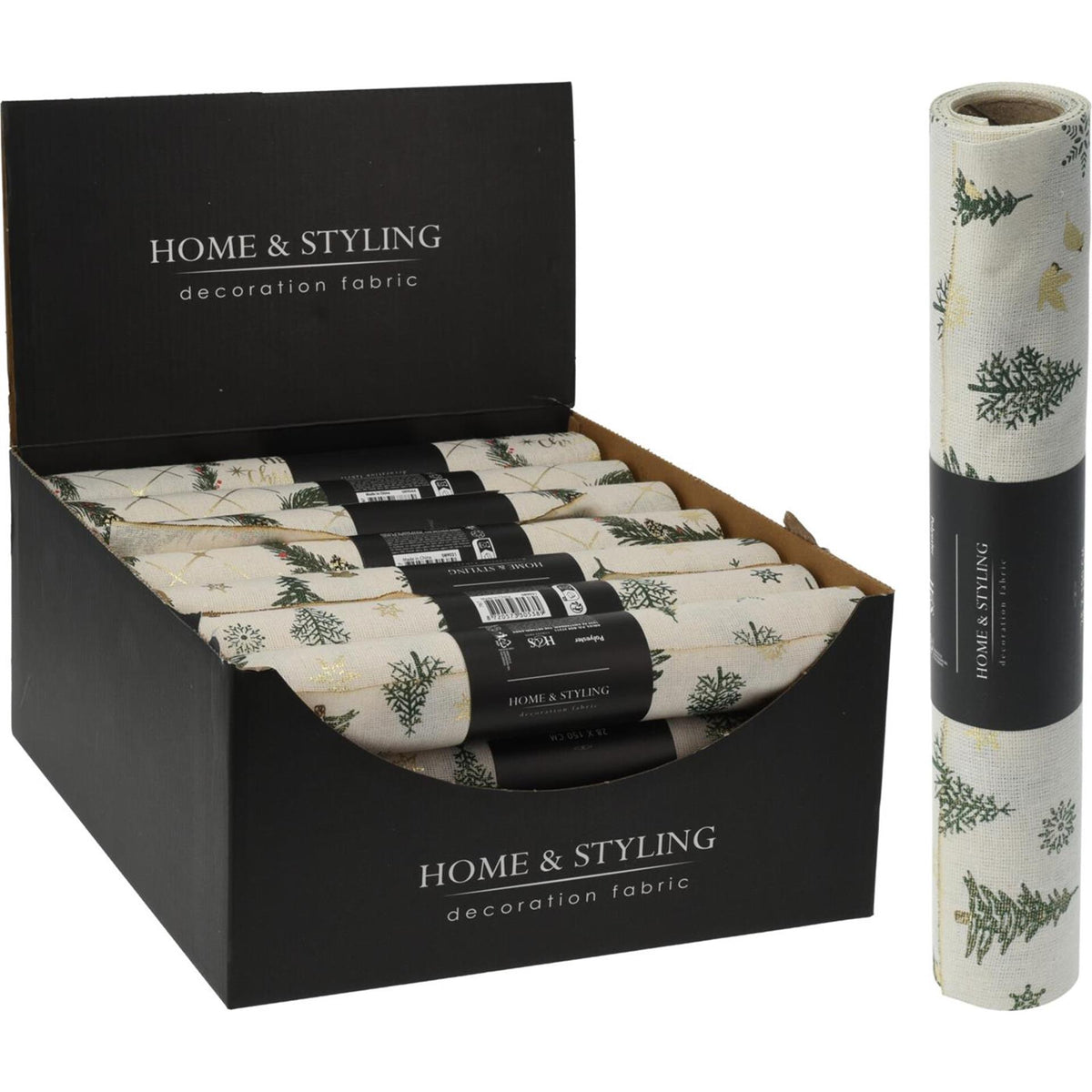 Home styling decostof 28x200cm kerstprint