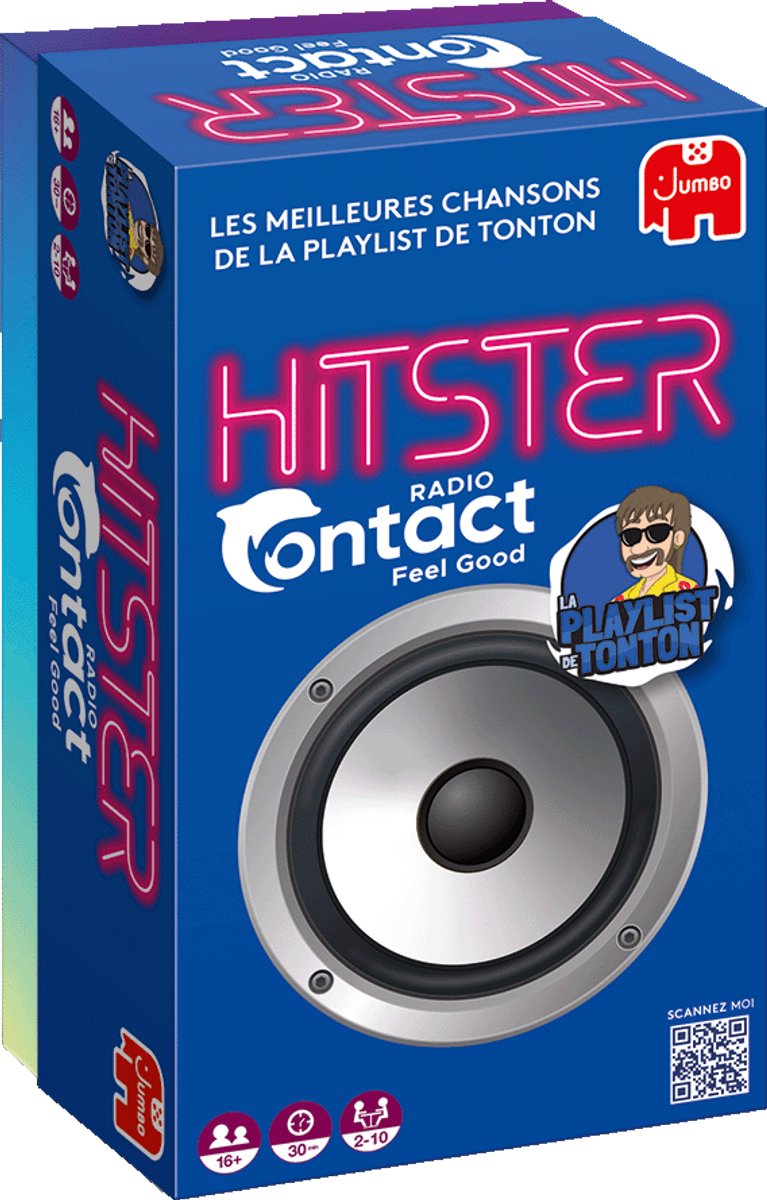 Hitster Jumbo - - Radio Contact (be) - Partyspiel - Französischsprachiges Actionspiel - Musikspiel für Erwachsene - 16+ Jahre