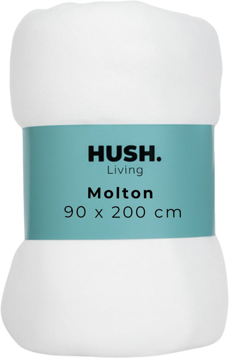 Hush. living hush living - molton matrasbeschermer - 80% katoen 20% polyester - uitstekende vochtopname - vormvast - comfort en duurzame bescherming - 90x200x30cm