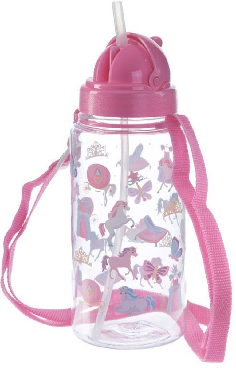 Nachhaltige Einhorn-Wasserflasche, BPA-frei, 450 ml, Strohhalm für Kinder