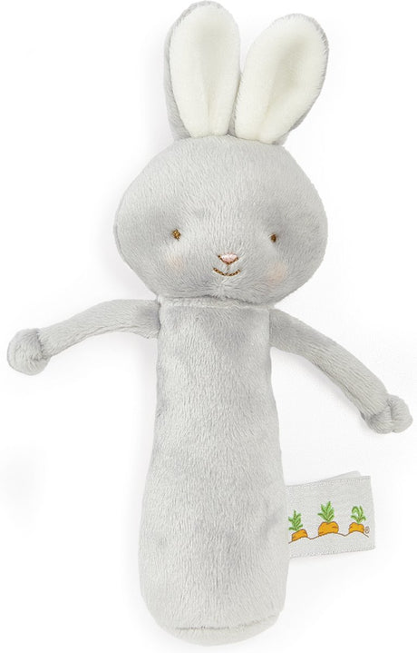 Bunnies by the Bay Rasselhase – Kuscheltier – gestickte Details – 15 cm – grau
