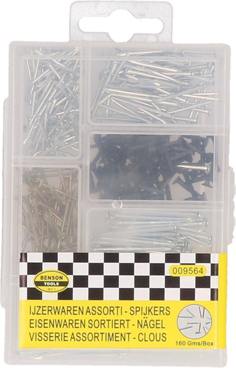 Benson spijkers - handige assortimentbox - diverse maten - compact en overzichtelijk