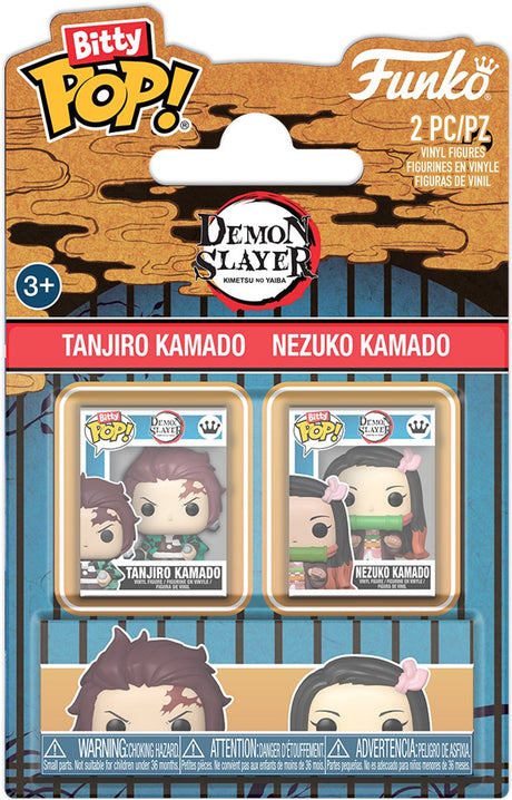 Demon slayer tanjiro kamado nezuko kamado (bitty pop!) vinylfiguren (set van 2) unisex funko bitty pop! - neutraal - standard