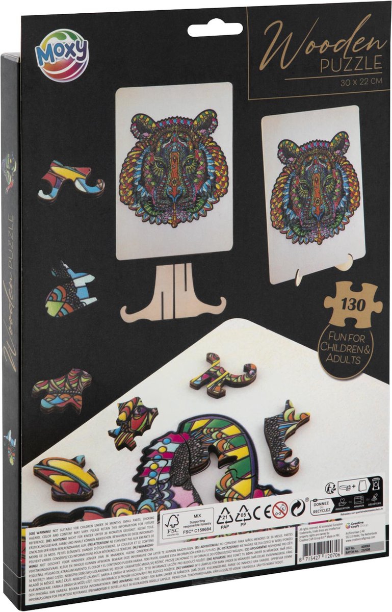 Kreative Handwerksgruppe Holz Jigsaw Puzzle Tiger 130st.